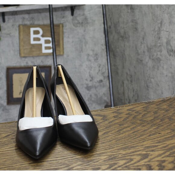 NWT On 34th Womens Jeules Pointed-Toe Slip On Pumps 10018690100 Black Leather 9M - Picture 4 of 8